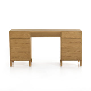 Allegra Executive Desk - Honey Oak Veneer