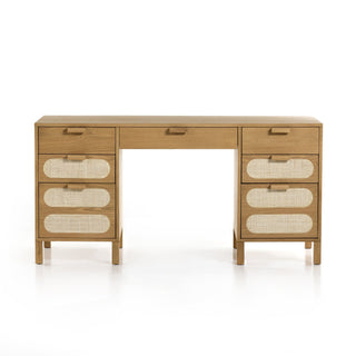 Allegra Executive Desk - Honey Oak Veneer