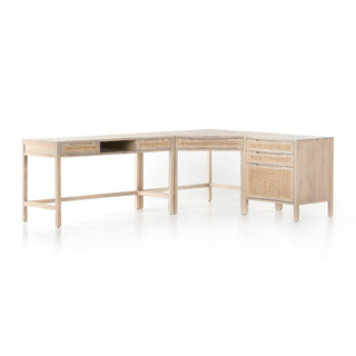 Clarita Desk System W/ Filing Cabinet - Natural Mango