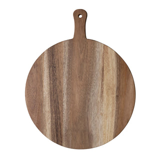 Suar Wood Cheese/Cutting Board w/ Handle, Natural
