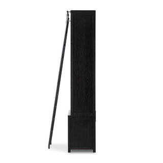 Admont Double Bookcase With Ladder - Worn Black