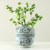 Approx.12 Inches Subtle Blue and White Vase with Floral Motif