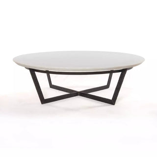 Felix Round Coffee Table - Sandblasted White Marble