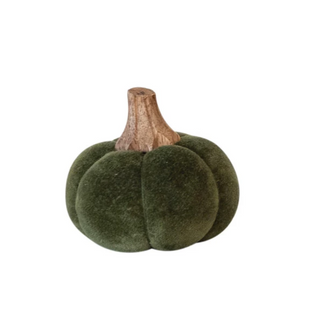 Cotton Blend Bouclé/Velvet Pumpkin w/ Wood Stem