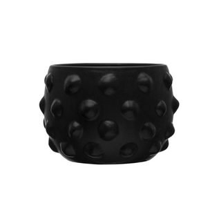 Terra-cotta Planter w/ Raised Dots, Matte Black