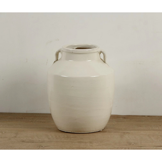 Creamy White Vase with Two Handles