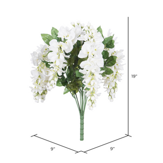 19" Wisteria Bush-White