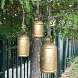 Set of 3 Upcycled Metal Rural School Christmas Bells