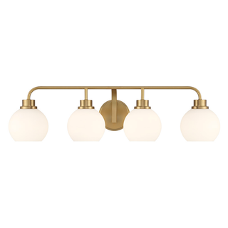 4-Light Bathroom Vanity Light in Natural Brass
