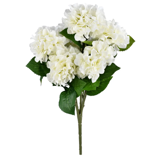 21" Artificial White Hydrangea Bush.