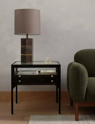 Shadow Box End Table - Tempered Glass