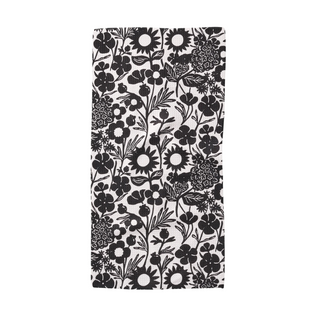 Black Flower Garden Bar Towel