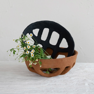 Decorative Handmade Paper Mache Basket Bowl