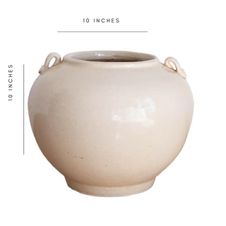 Cream Glazed Vintage Inspired Pot