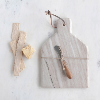 Marble Cheese Cutting Board W/Knife