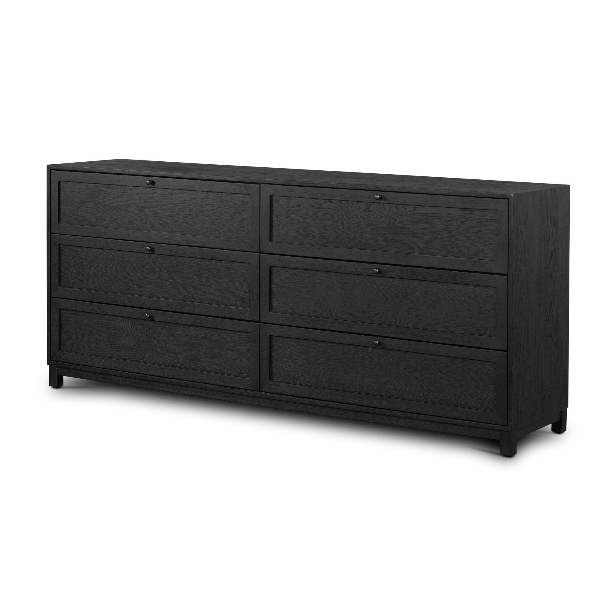 Millie 6 Drawer Dresser - Drifted Matte Black Veneer - Four Hands Millie 6 Drawer Dresser - Drifted Matte Black Veneer - Four Hands