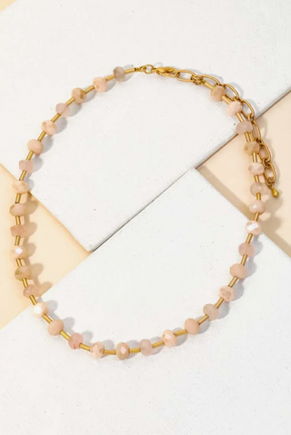 Bailey Necklace - Gold/Pink/Natural