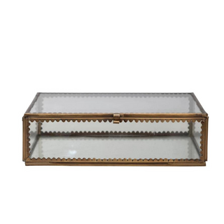 Brass & Glass Display Box w/ Scalloped Edges