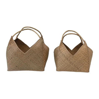 Hand-Woven Seagrass Baskets  | Set of 2