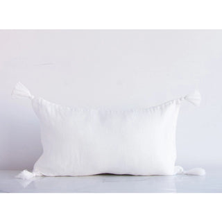 Elba Linen Pillow with Tassels - 12x22